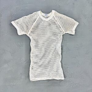 Vintage 1960s Scandinavian Knitters Mesh Cotton Undershirt Fits Men's Small